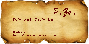 Pécsi Zsóka névjegykártya
